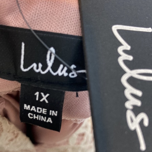 Lulu’s NWT Stolen Moments Dusty Pink Blush Lace Plus Size Maxi Dress 1X Hoco - Picture 10 of 16
